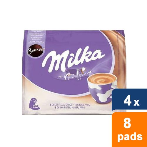 SENSEO Milka Chocolademelk Pads (32 Pads, Full Chocolademelk van Milka voor  Senseo Koffiepadmachines), 4 x 8 Milka Senseo Pads : : Grocery